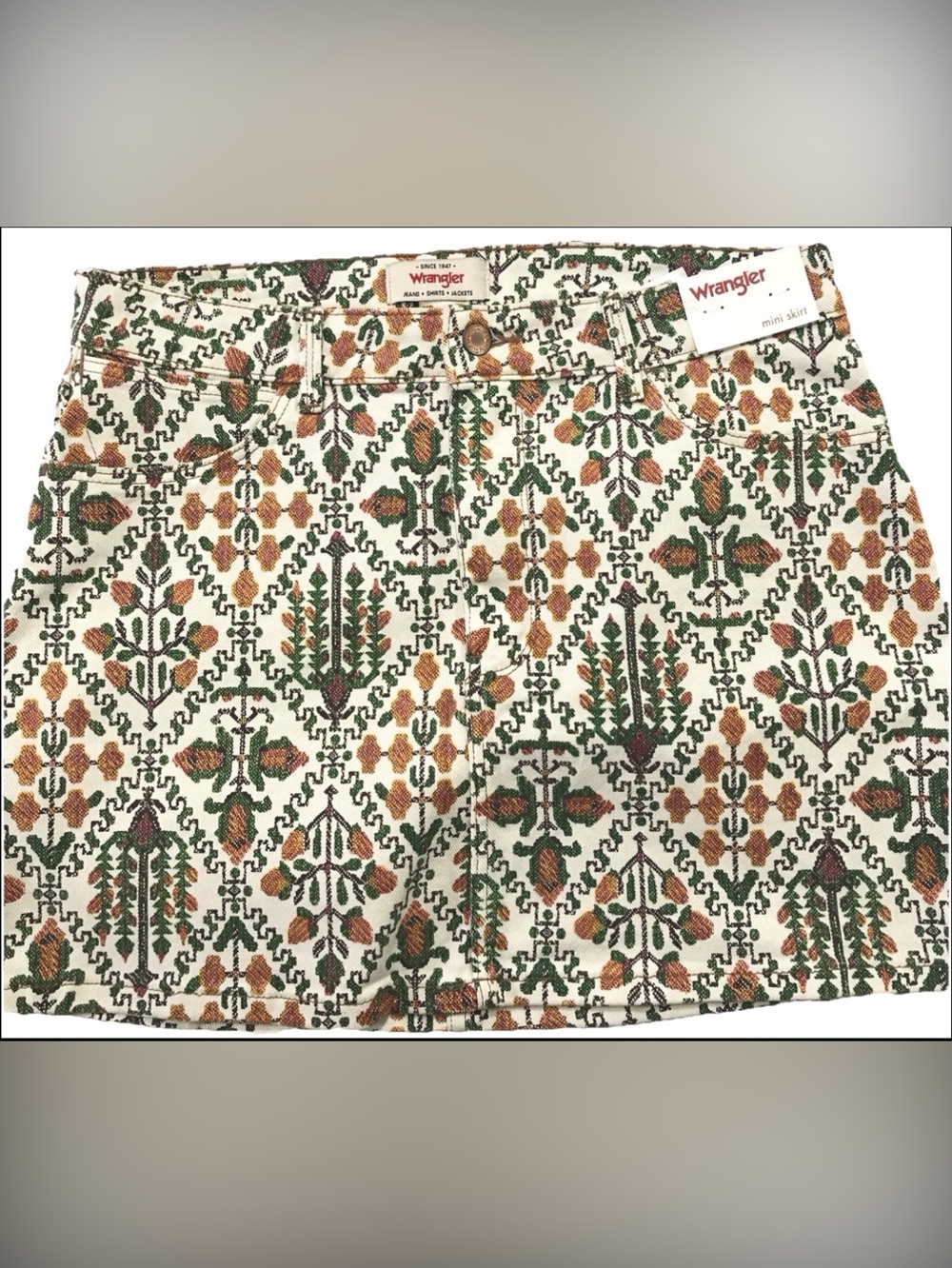 Wrangler Women Floral Pattern Western Mini Skirt Size 10/30 - Picture 4 of 8